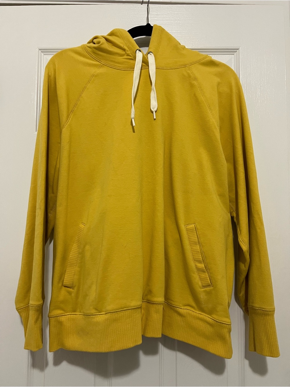 L.L. Bean Yellow Hooded Pullover Sweatshirt